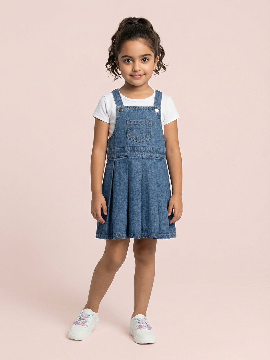 Nautinati Baby Girls Pinafore Co-ord Set