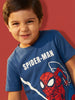 Nautinati Boys' 100% Cotton Crew Neck Marvel Spiderman Placement Print T-shirt