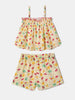 Nautinati Yellow Printed Top and Shorts Set for Girls