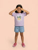Nautinati Girls' 100% Cotton Crew Neck Amalfi Varsity Placement Print T-shirt