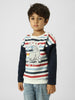 Boys Striped Drop Shoulder Winter Sweatshirt