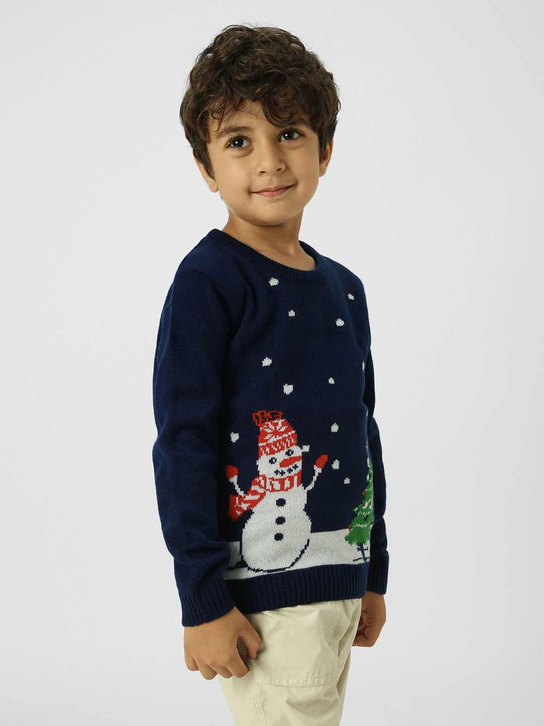 Boys Graphic Chistmas-Themed Pullover Sweatshirt