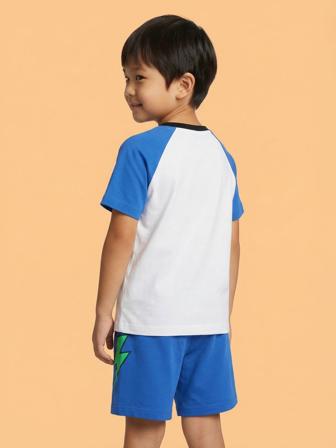 Nautinati Boys Oversized Cotton Gamer Print Raglan Sleeve T-shirt and Shorts Set