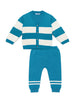 Nautinati Blue And White Sweater Set With Cap For Infant Boys