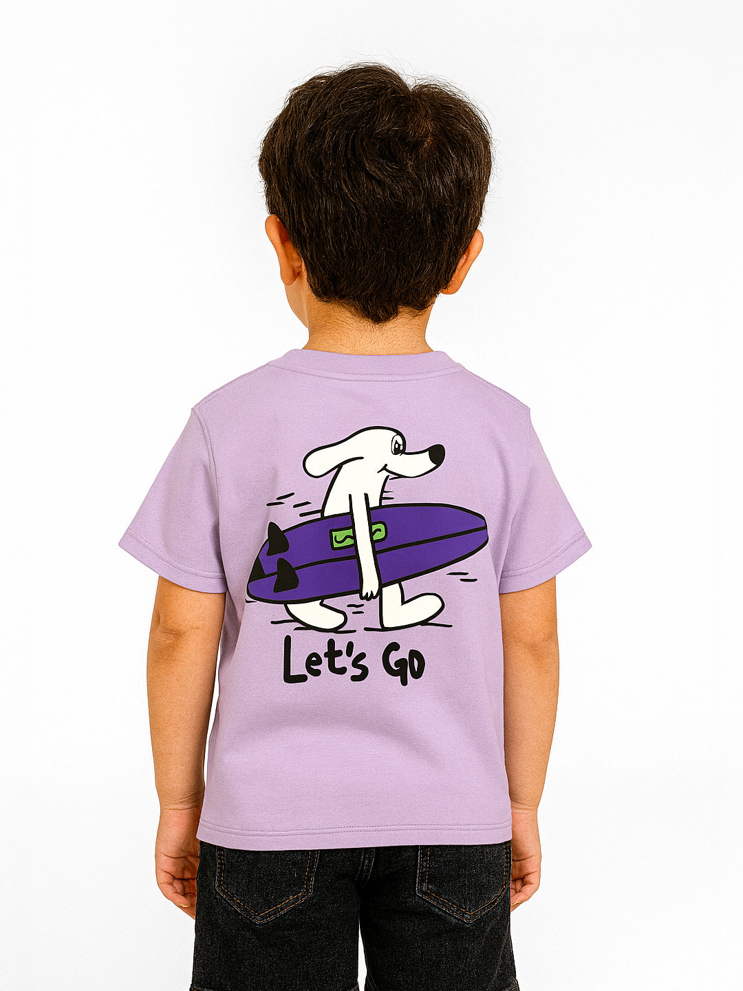 Nautinati Lavendar Puff-printed T-shirt for Boys