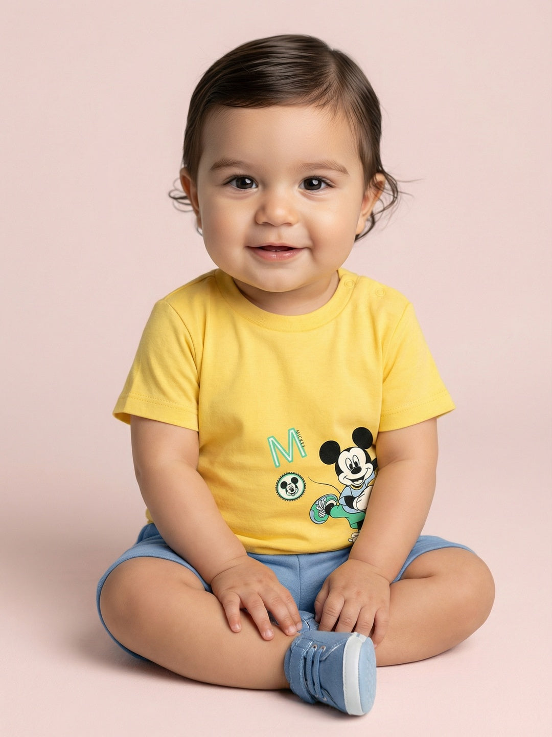 Nautinati Boys' Pack of 2 Cotton Disney Mickey Mouse T-shirts