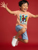 Nautinati Boys' 100% Cotton Crew Neck Marvel Spidey Sense Placement Print T-shirt