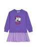 Nautinati Purple Minnie Mouse and Daisy Print Sweatshirt Dress for Girls