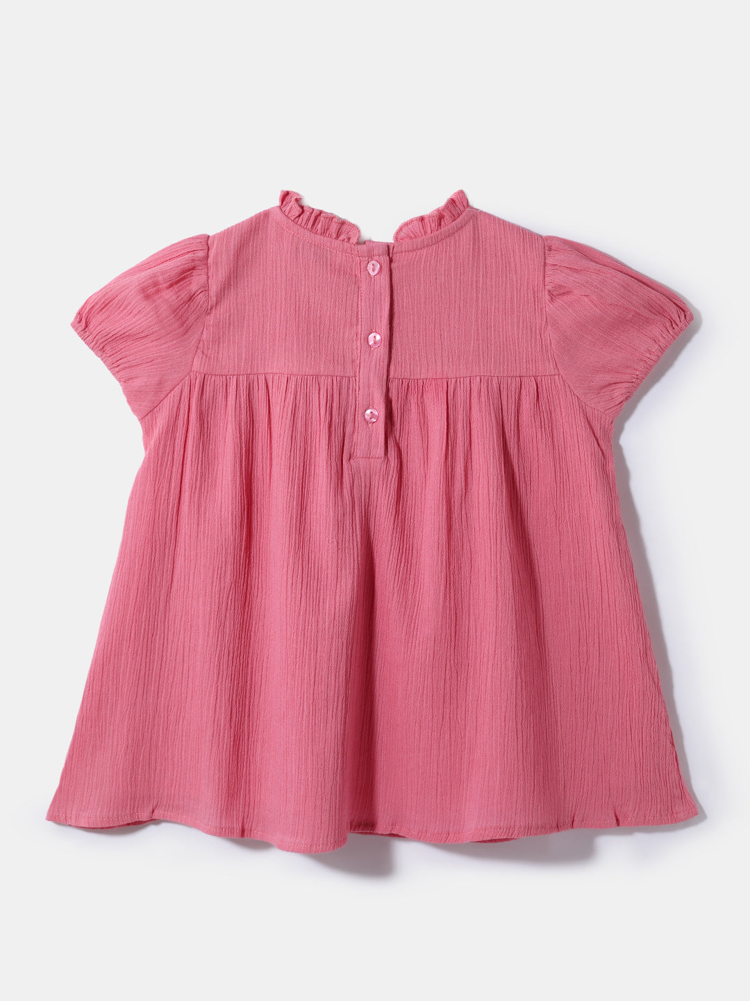 Nautinati Girls' Cotton Shirred Solid Top | Age 0 - 2 Years