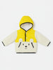 Nautinati White and Yellow Colourblocked Hooded Jacket With Bear Design for Boys