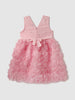 Nautinati Girls' Party Frock With Roses and Pearl Embellishment