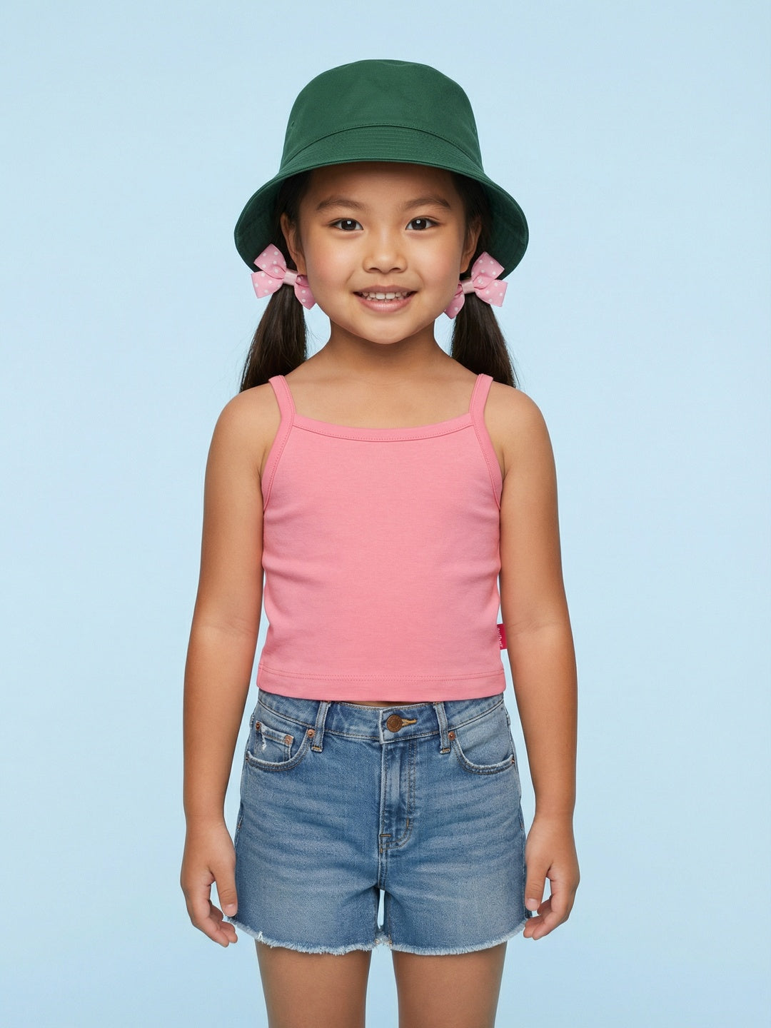 Nautinati Girls' 100% Cotton Pack of 3 Solid Essentials Camisoles