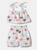 Nautinati Girls' Poplin Cotton Printed Top and Shorts Set |  Age 0 - 2 Years