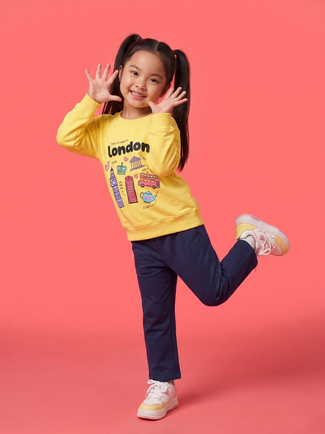 Nautinati Girls Oversized Varsity Sweatshirt and pants Set
