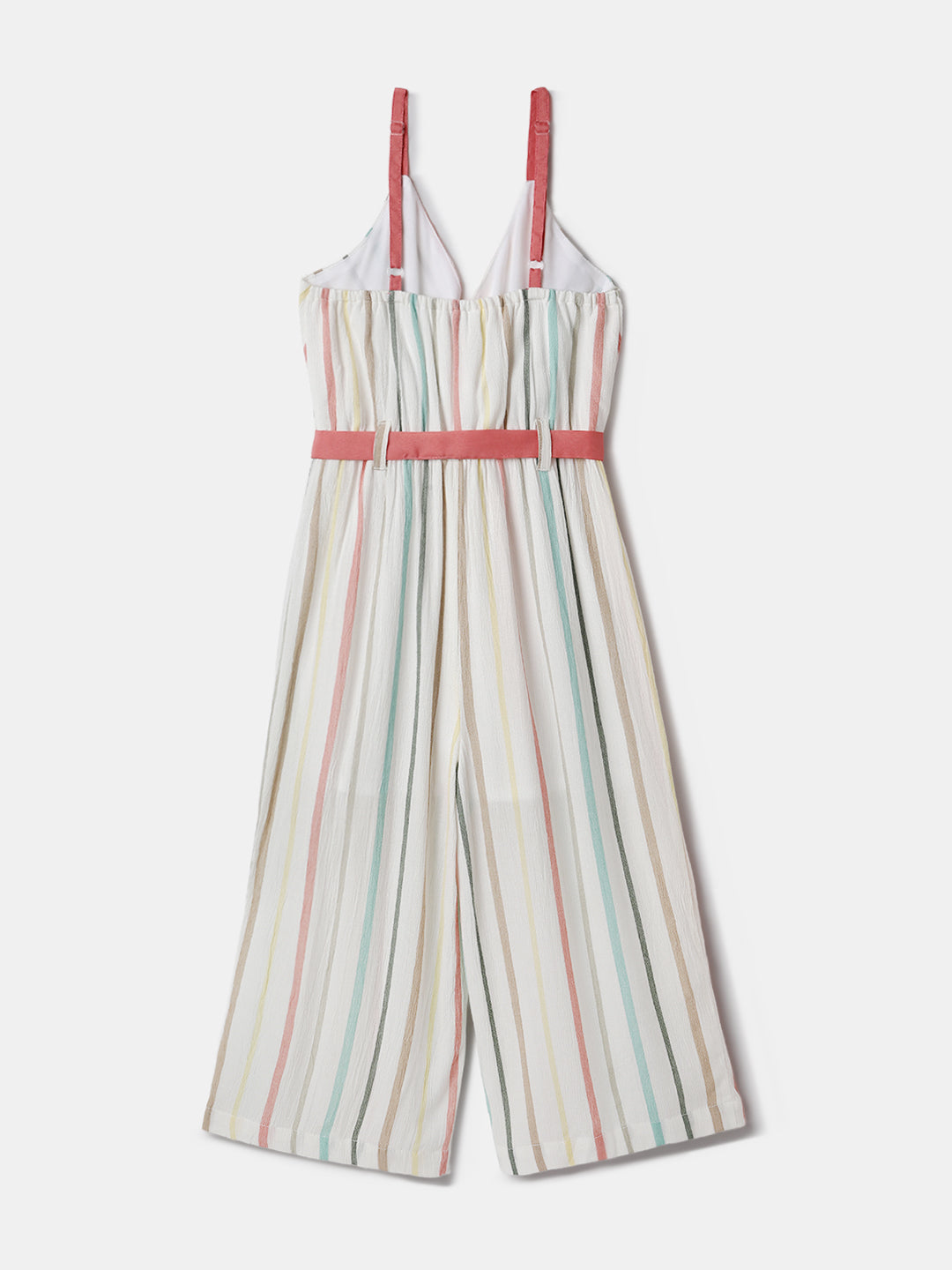 Nautinati Multicolour Strpied Jumpsuit for Girls