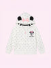 Nautinati White Minnie Mouse and Daisy Heart Print Hooded Sweatshirt for Girls