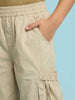 Nautinati Girls' Woven Baggy Fit Printed Parachute Pants with Pocket Details