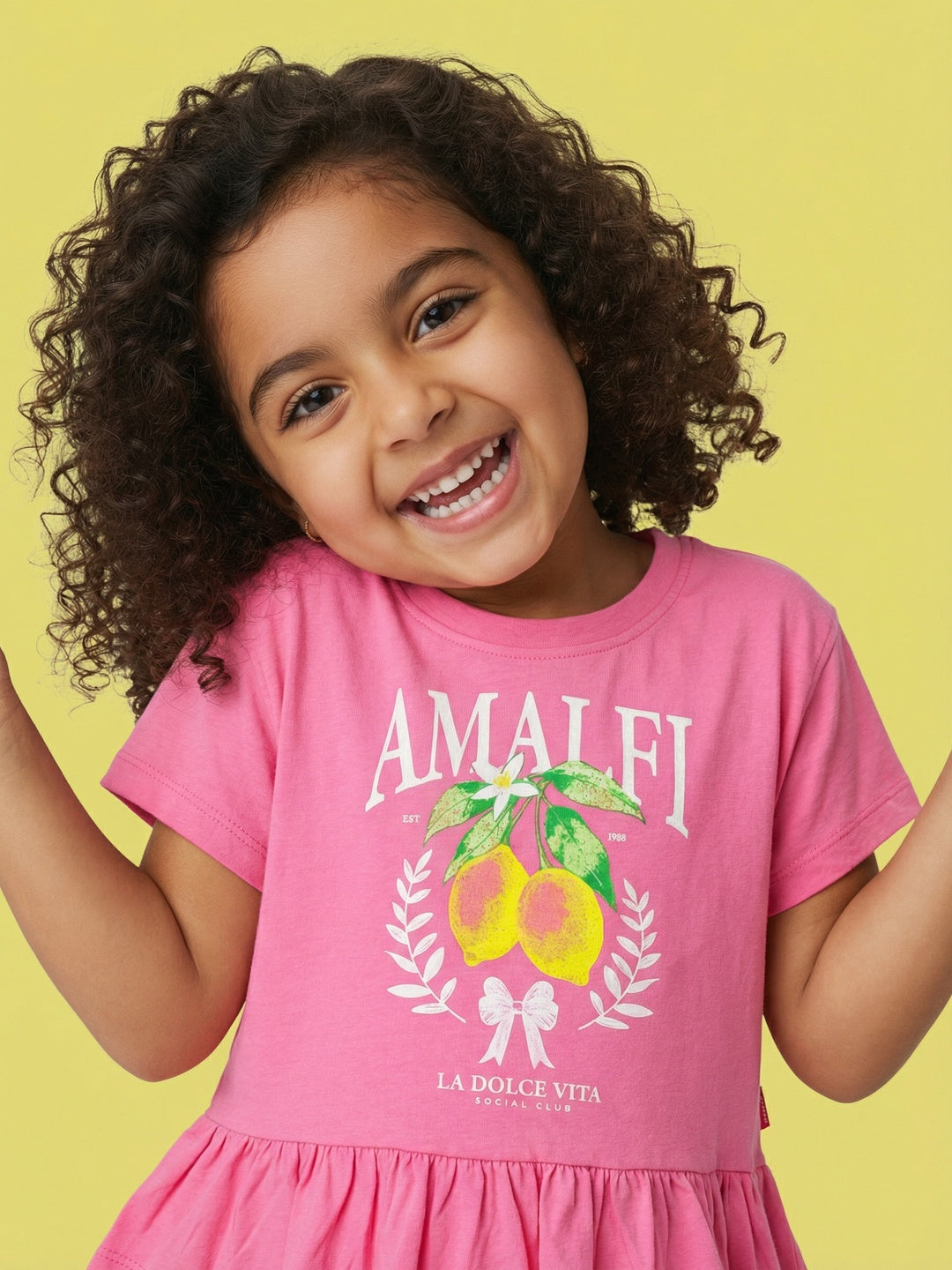 Nautinati Girls' 100% Cotton Varsity Graphic Printed Peplum Top