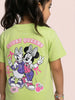Nautinati Girls' 100% Cotton Disney Minnie & Daisy Front & Back Print Oversized T-shirt