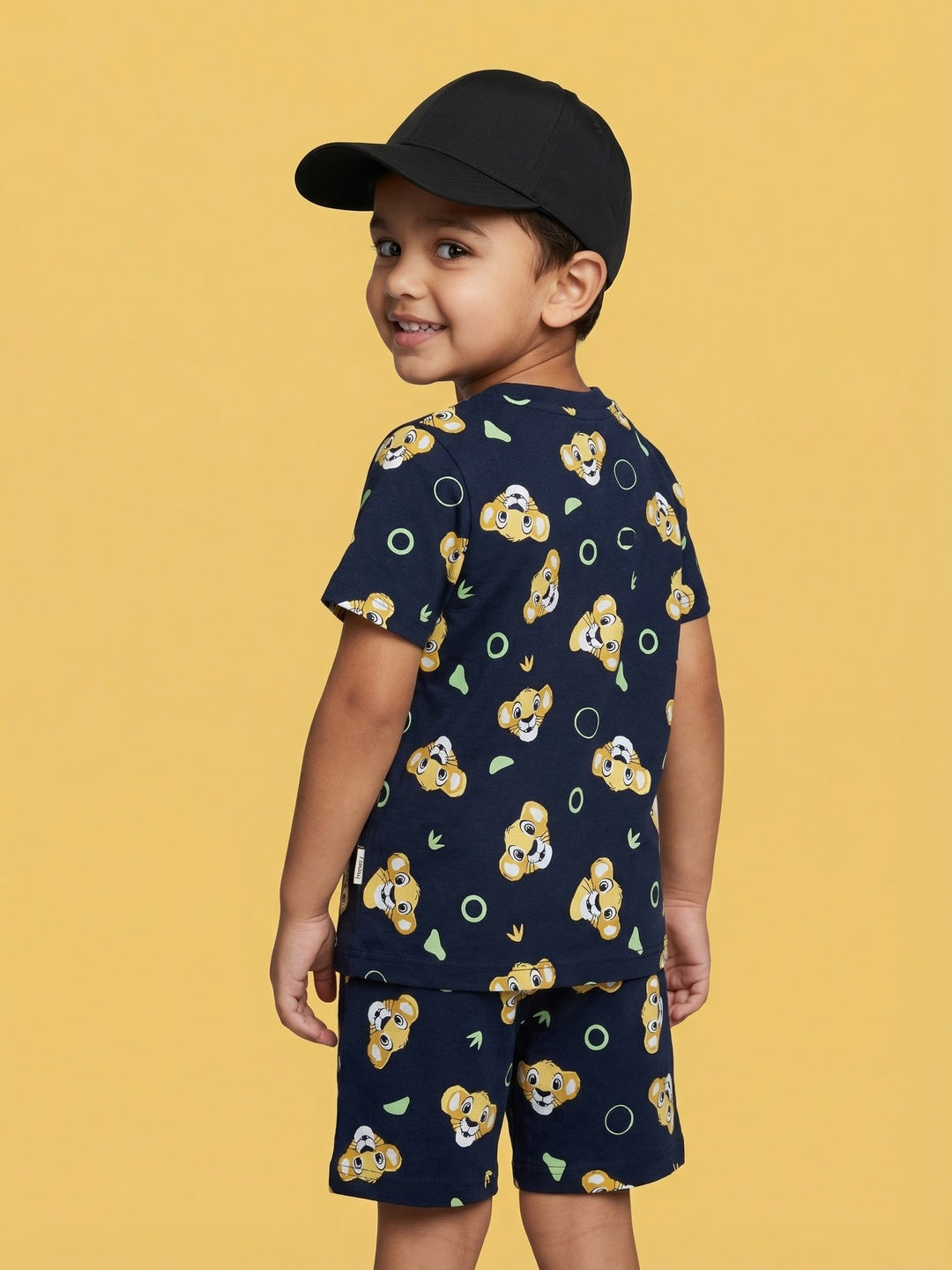 Nautinati Boys Lion King Simba Printed Regular Fit T-shirt and Shorts Co-ord Set