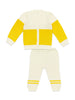 Nautinati Yellow And White Sweater Set With Cap For Infant Girls