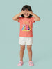 Nautinati Girls' 100% Cotton Crew Neck Disney Princesses Placement Print T-shirt
