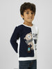 Boys Colourblocked Chest Print Sweatshirt