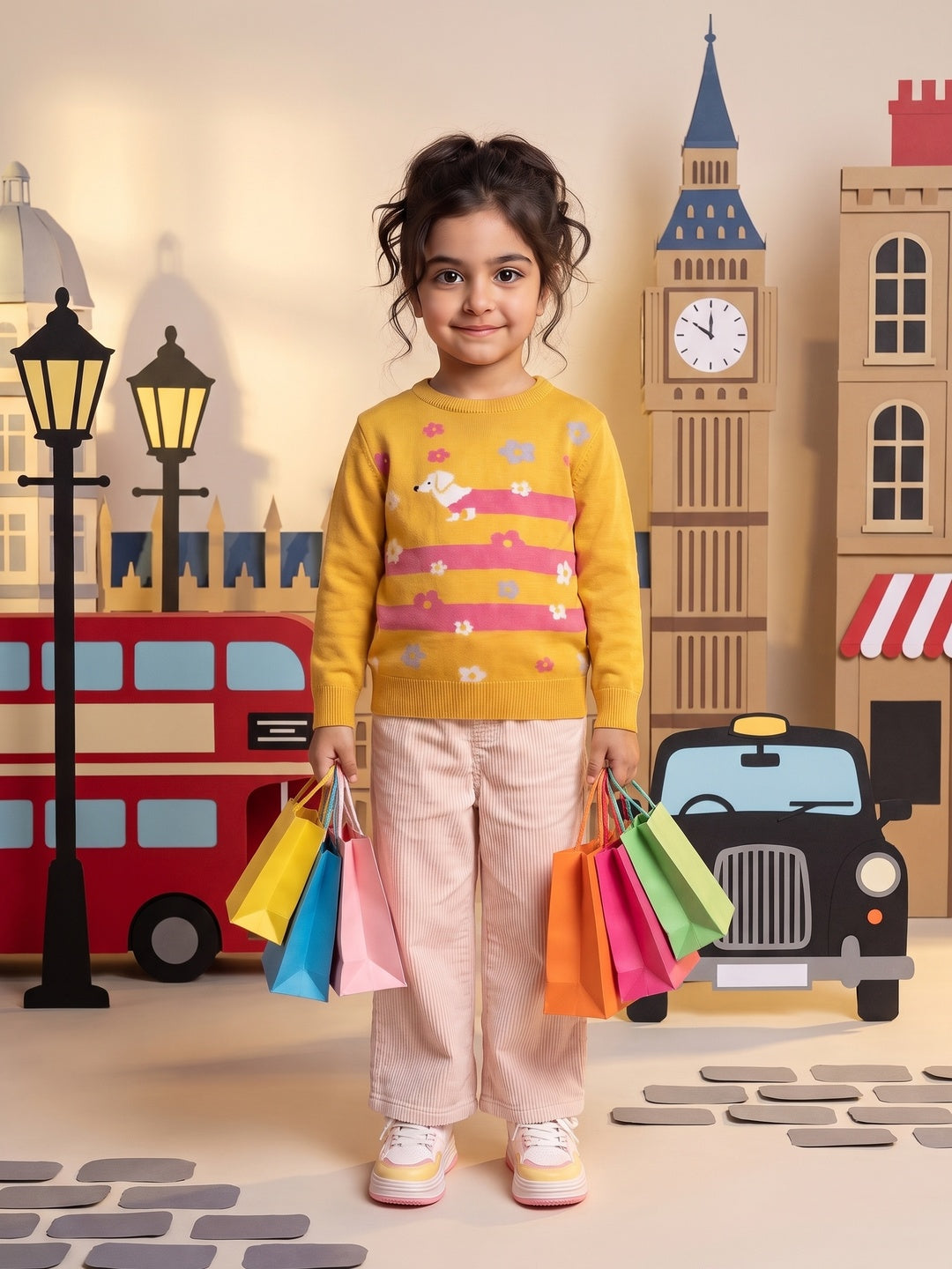 Nautinati Girls Relaxed Fit Dachshund Fuzzy Sweater, Age 2-10 Years