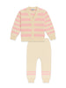 Nautinati Pink And White Sweater Set With Cap For Infant Girls