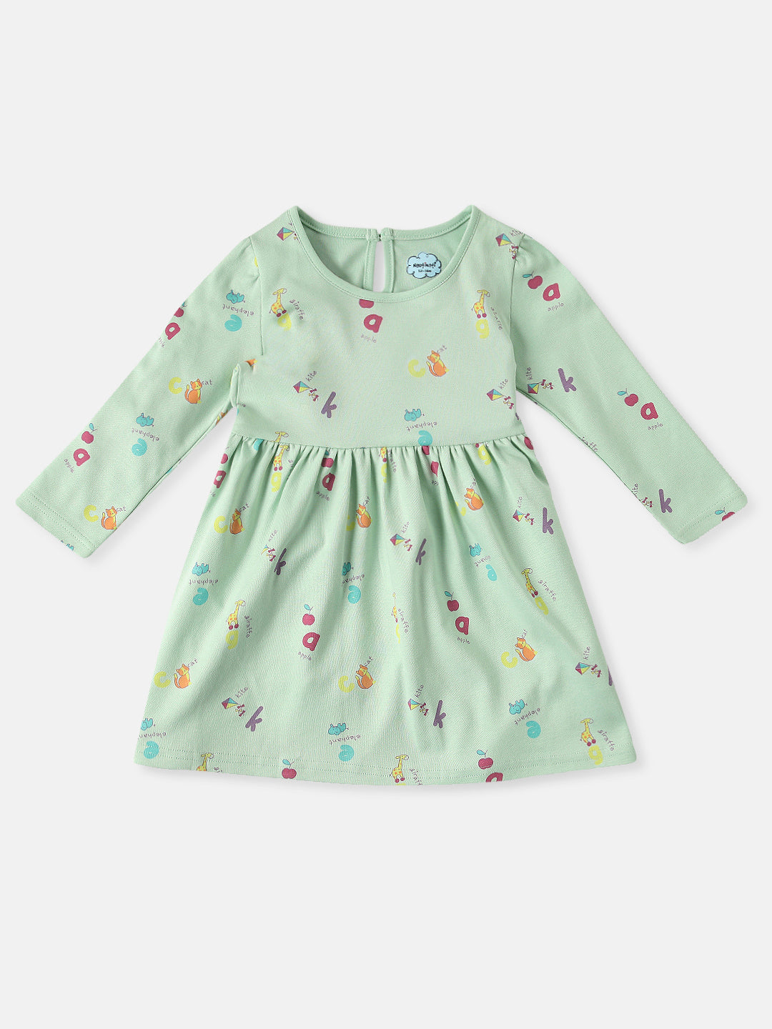 Nautinati Infants Alphabet Print Soft Cotton Pack of 2 Dresses