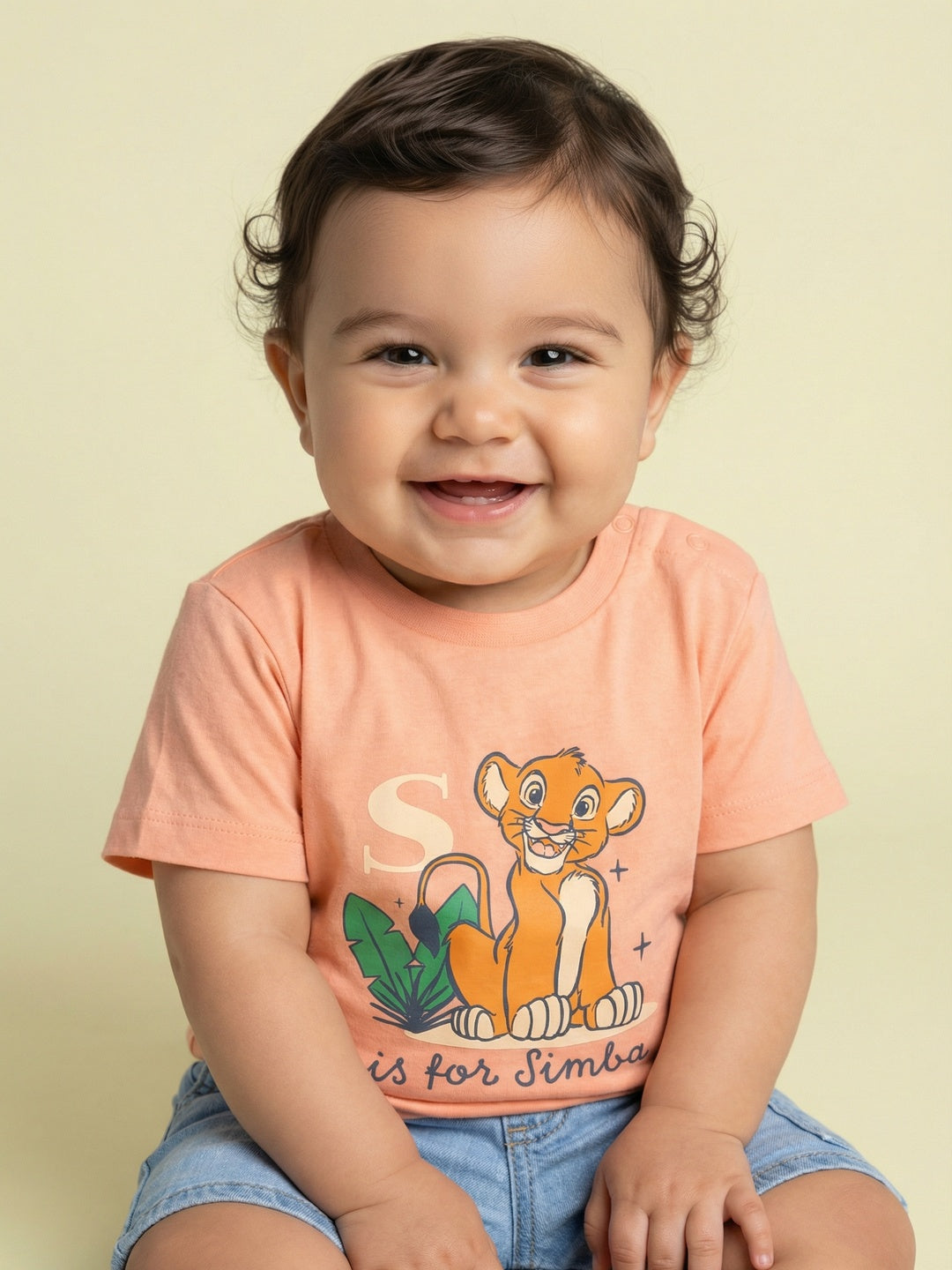 Nautinati Boys' 100% Cotton Pack of 2 Disney Simba Print Crew Neck T-shirts