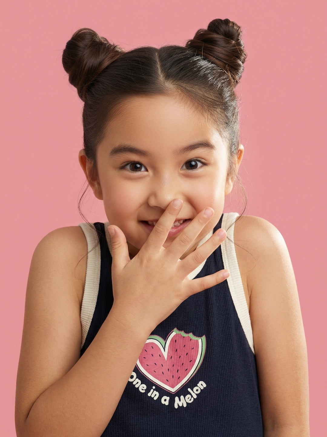 Nautinati Girls' Ribbed 100% Cotton Graphic Printed Tank Top