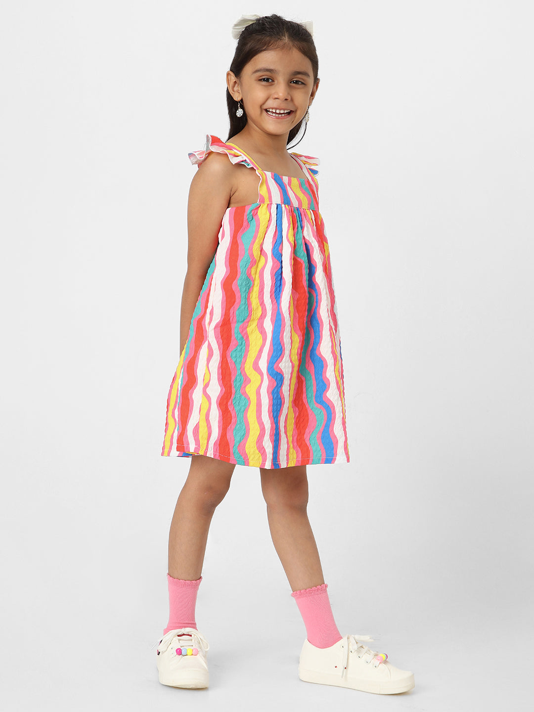 Nautinati Girls' Stripe Sleeveless Dress