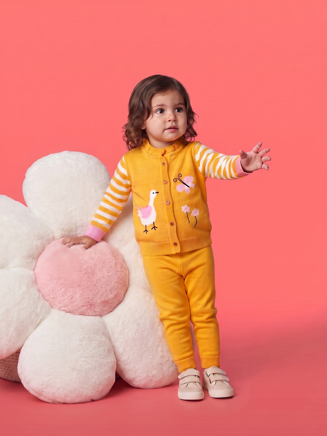 Nautinati Baby Girls Farm Sweater & Jogger Set