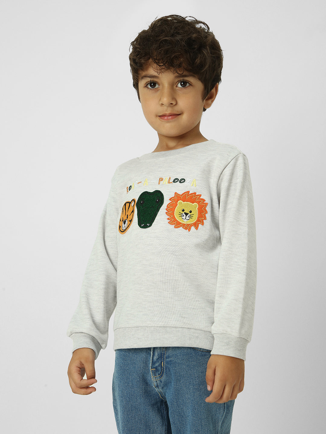 Boys Animal Printed Pullover Sweatshirt