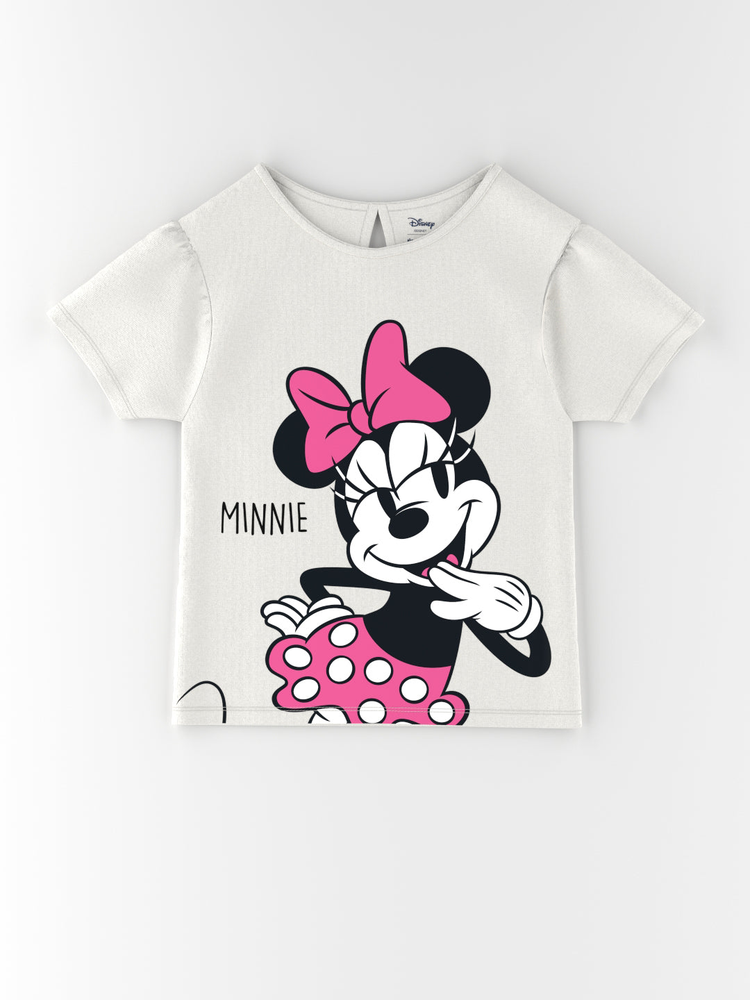 Nautinati Pack of 2 White Minnie Mouse and Daisy Print T-shirts for Girls
