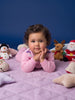 Nautinati Baby Girls Striped Pink Sweater & Pyjama Set