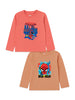 Nautinati Pack Of 2 Pink & Brown Spiderman T-Shirts For Boys