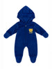 Nautinati Blue Bear Embroidered Badge Hooded Fur Sleepsuit for Infant Boys