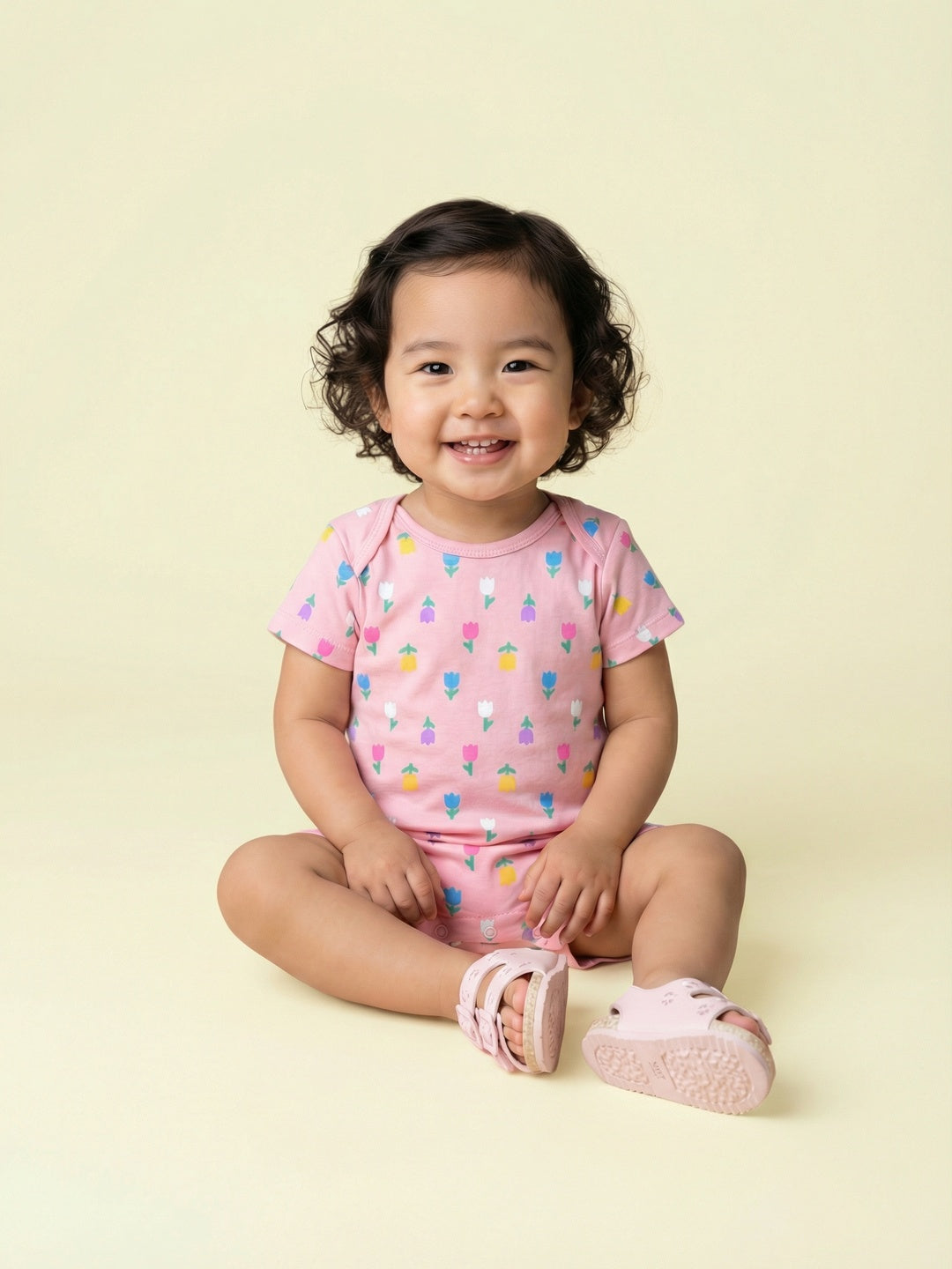 Nautinati Baby Girls 100% Cotton Pack of 2 Dinosaur Print Rompers with Easy Snap Opening