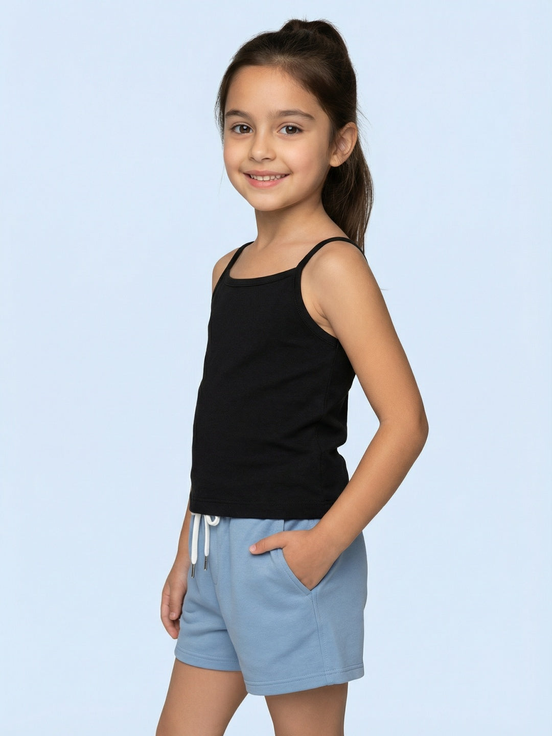Nautinati Girls' 100% Cotton Pack of 3 Solid Essentials Camisoles