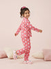 Nautinati Girls' Rayon Bunny All-over Print Woven Night Suit with Full-sleeve T-shirt & Full Bottoms