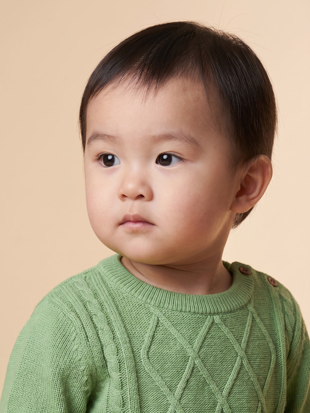 Nautinati Baby Boys Cable Knit Sweater & Jogger Set with Button Closure, Relaxed Fit