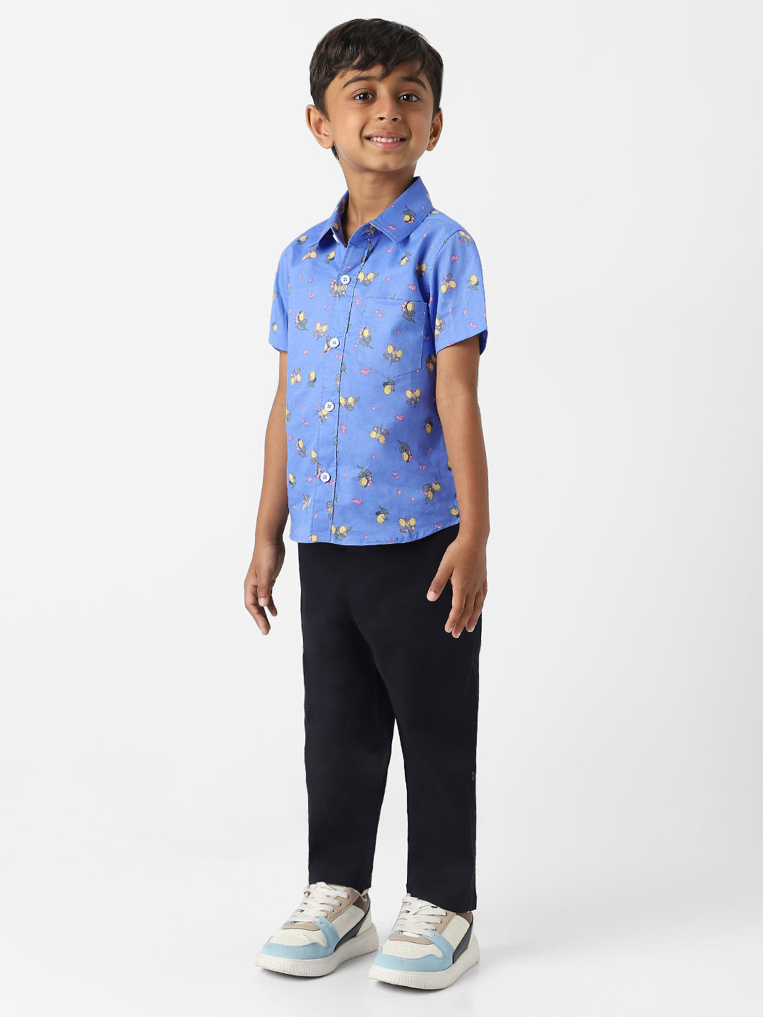 Nautinati Boys' Combo Set of Shirt and Cargo Pants