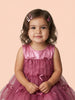 Nautinati Baby Girls' A-line Tiered Mesh Solid Party Dress with Bows & Cotton Lining