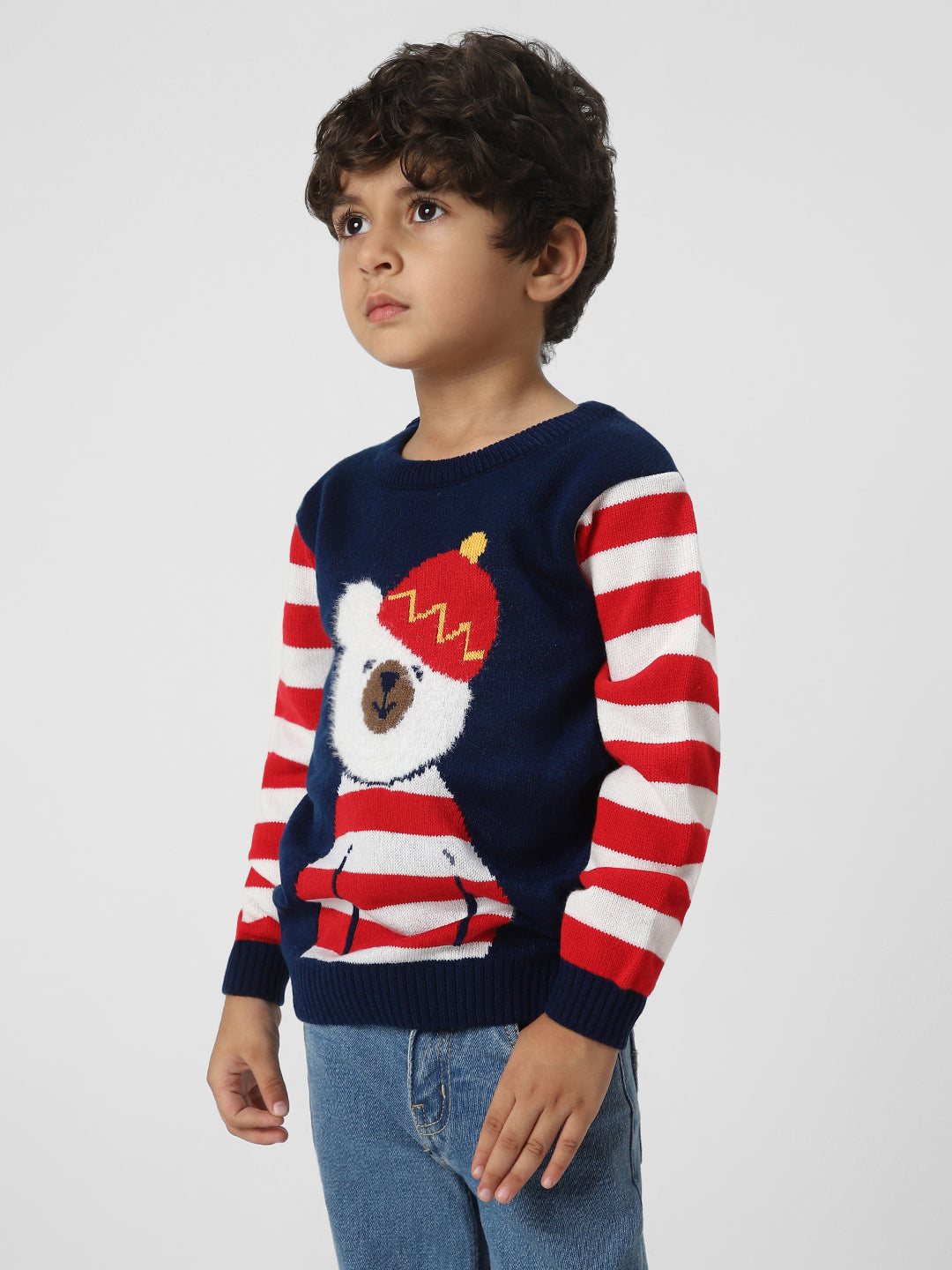 Boys Festive-Themed Acrylic Pullover Sweatshirt