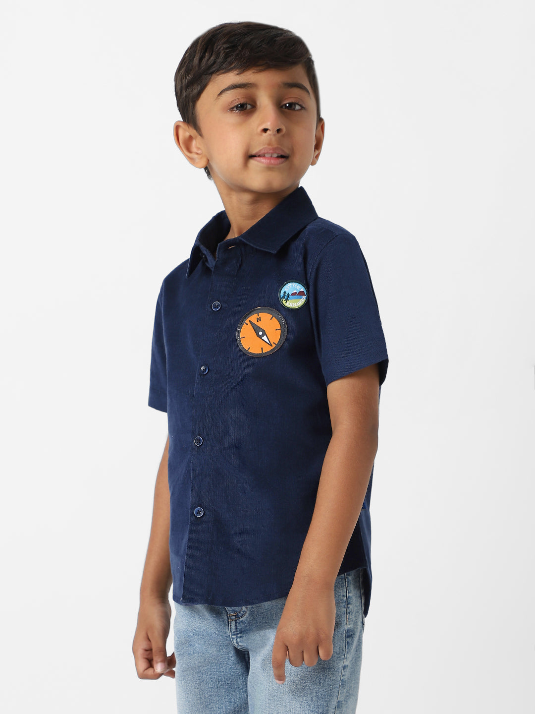 Nautinati Boys' Corduroy Shirt With Badge Detailing