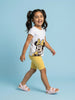 Nautinati Girls' Cotton Minnie Mouse Printed T-shirt and Biker Shorts Co-ord Set