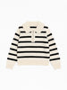 Nautinati Black And Off-White Striped Flat-Knit Sweater For Boys