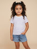 Nautinati Girls' Pack of 2 Cotton Striped and Seagull Printed T-shirts